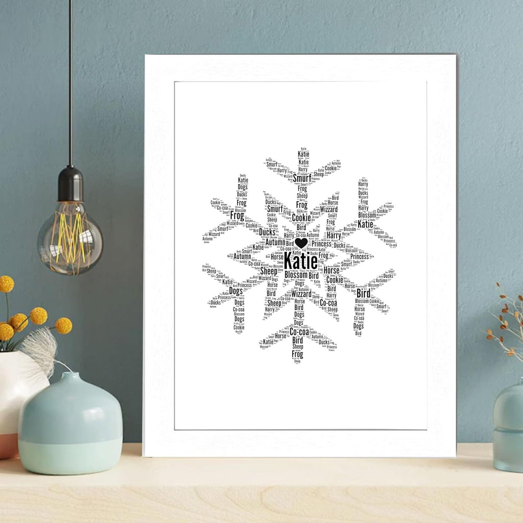 Personalized Snowflakes Word Art Print
