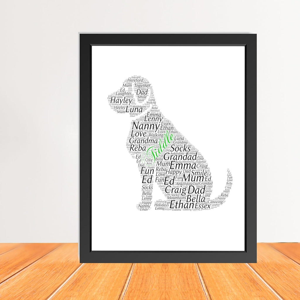 Personalised Dog Print Word Art Print - Gift for Dog Lover