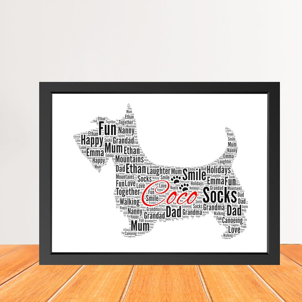 Personalised Scottish Terrier Dog Print Word Art Print