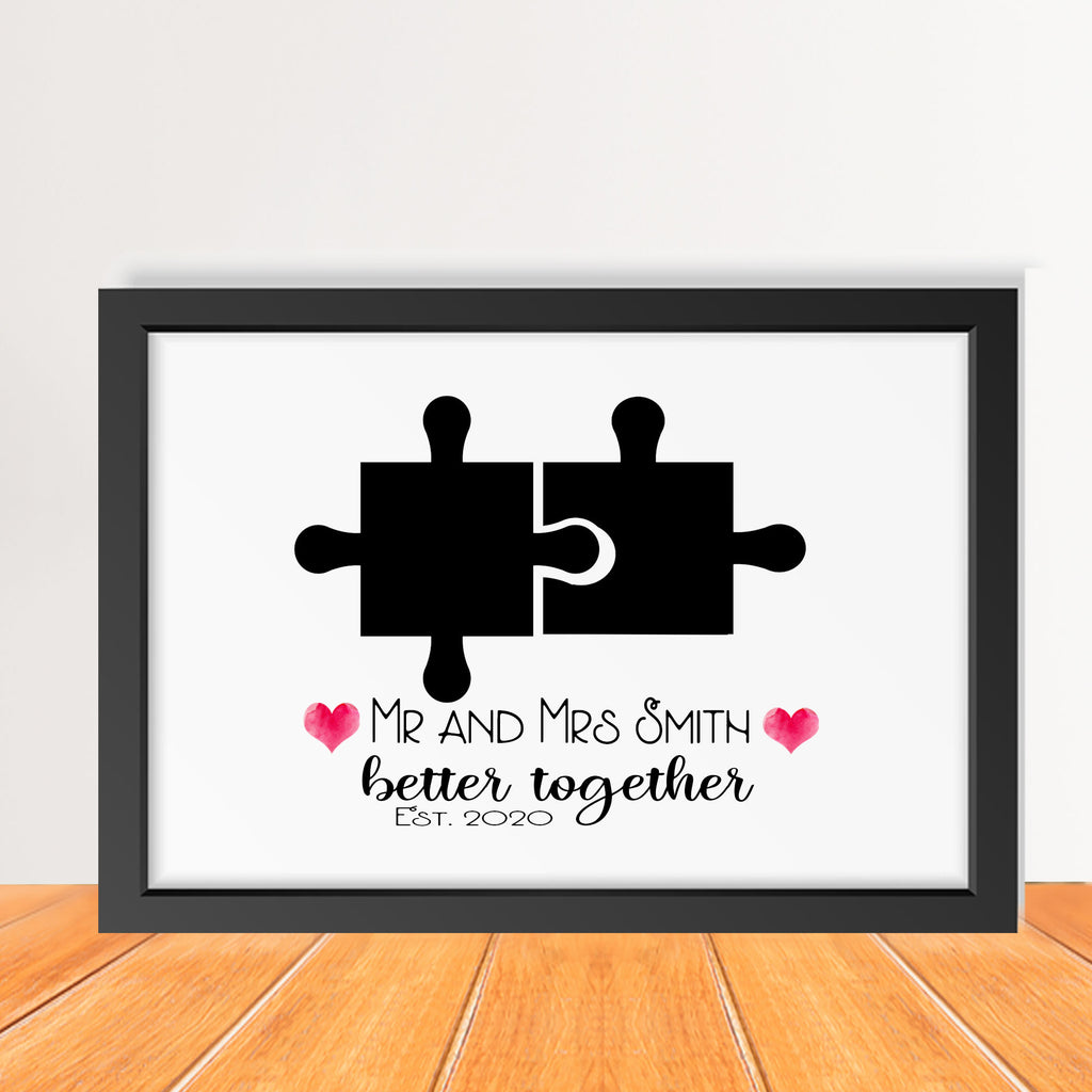 Couple Anniversary Gifts Jigsaw puzzle Framed print
