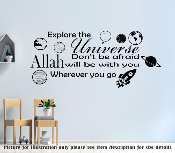 "Explore the universe" Printed Inspiration quote wall art