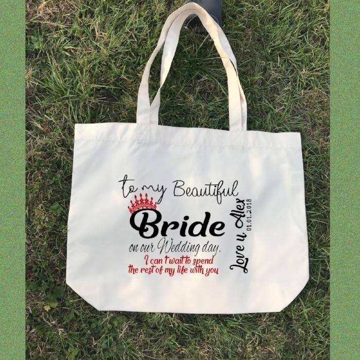 My Beautiful Bride" Wedding Personalized Tote Bag