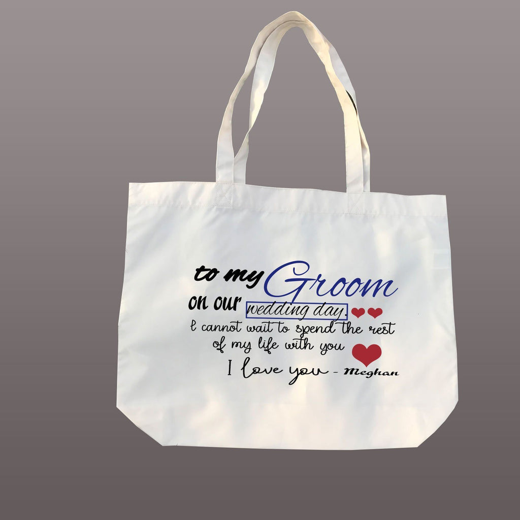 "I Love you" Personalized Tote Bag for Groom