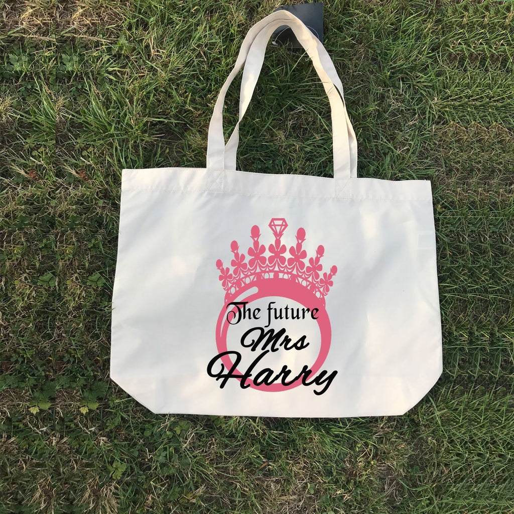 "The Future Mrs." Crown printed Personalized Tote Bag