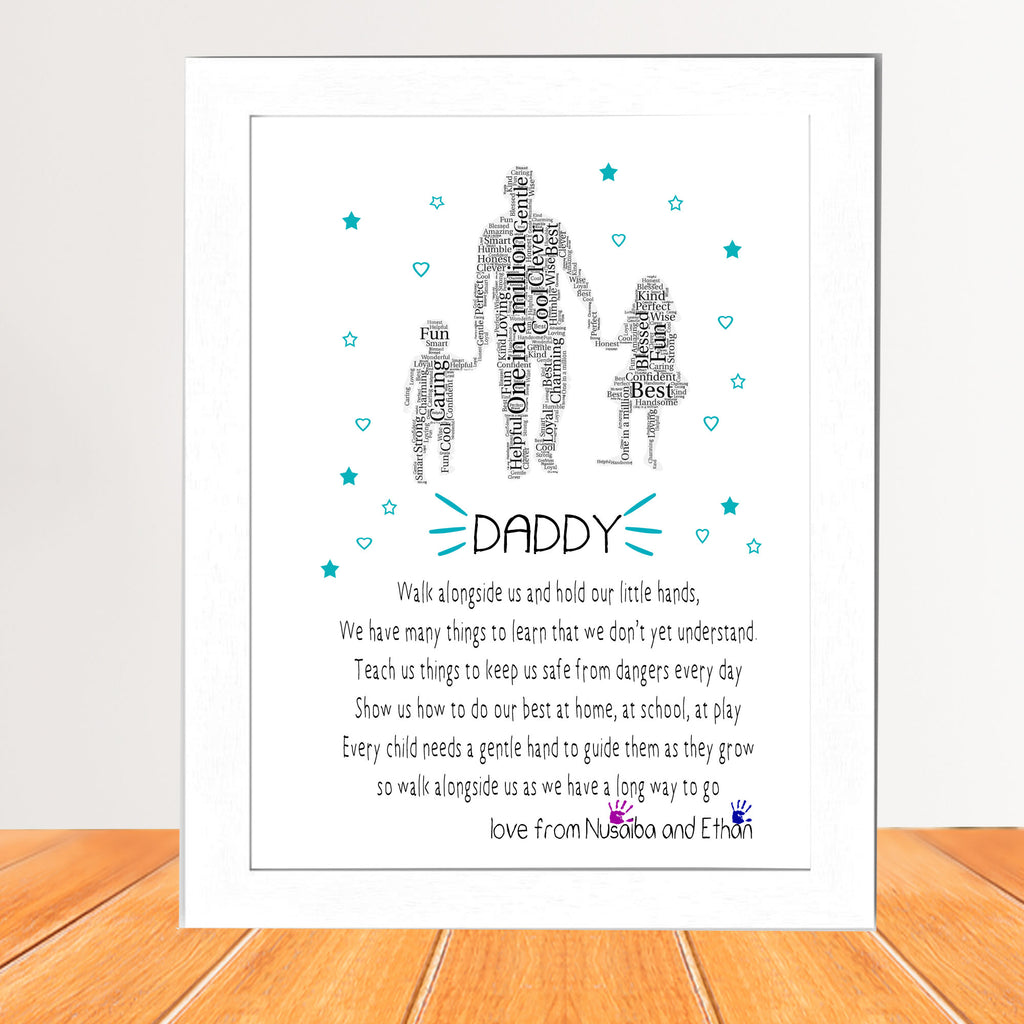 PERSONALISED Daddy and Son Daughter POEM Gifts for Fathers Day, Birthday