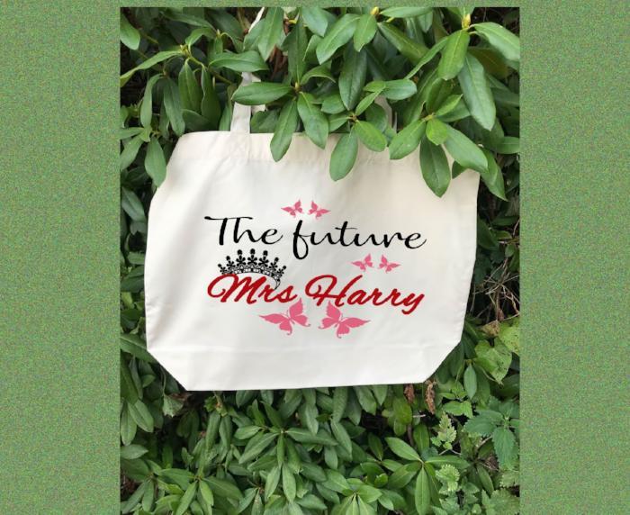 "The Future Mrs." Personalized name Tote Bag