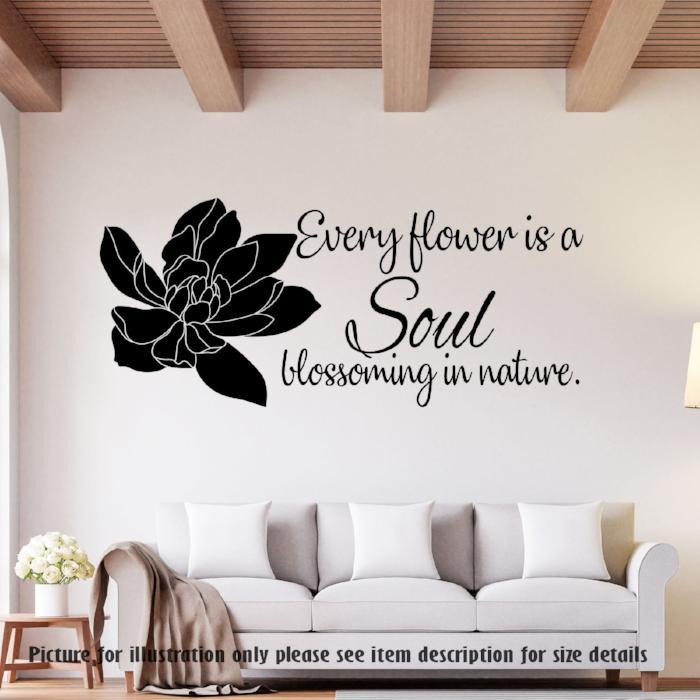 "Every flower is a Soul" Flower wall stickers