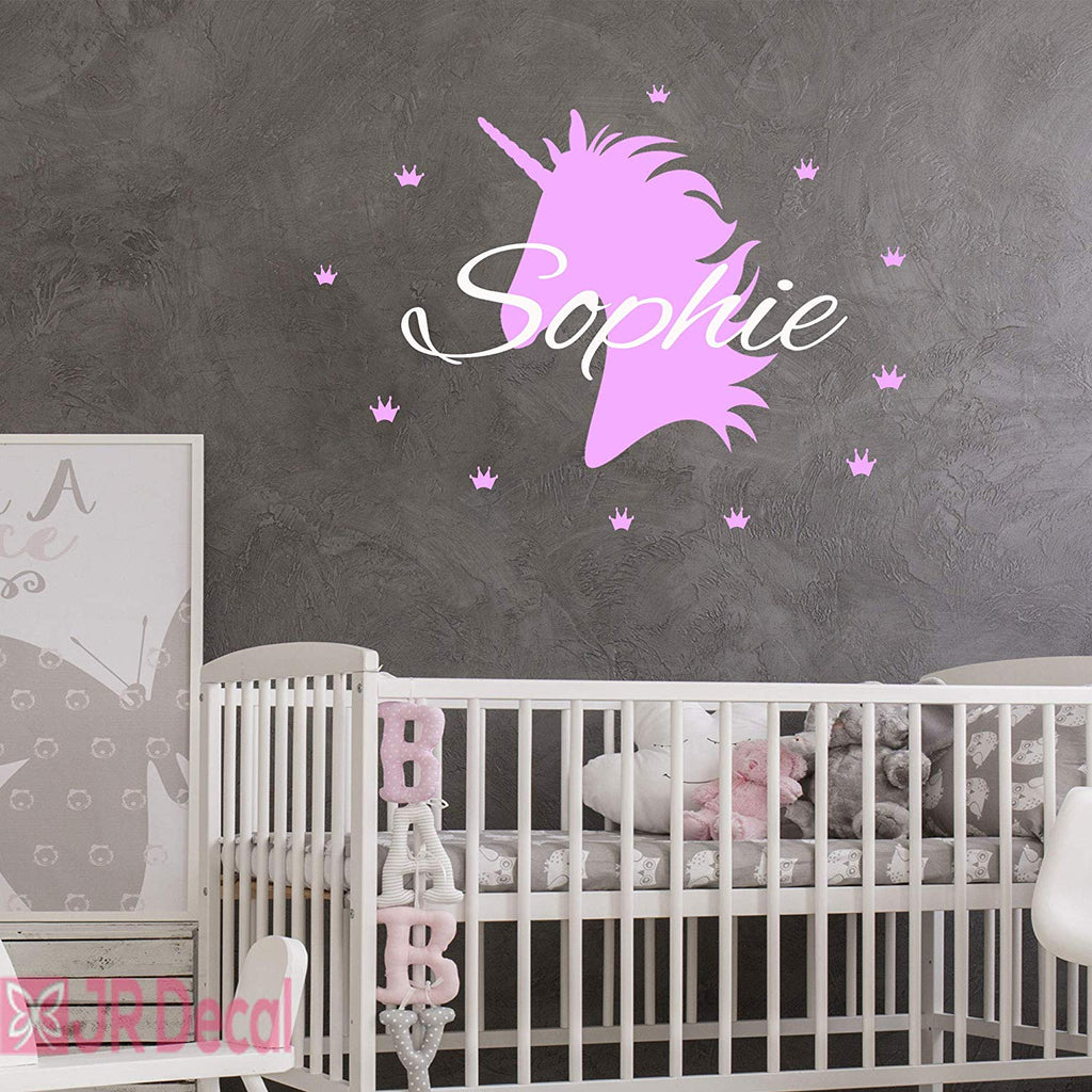Unicorn with Crown set Personalised Name Sticker