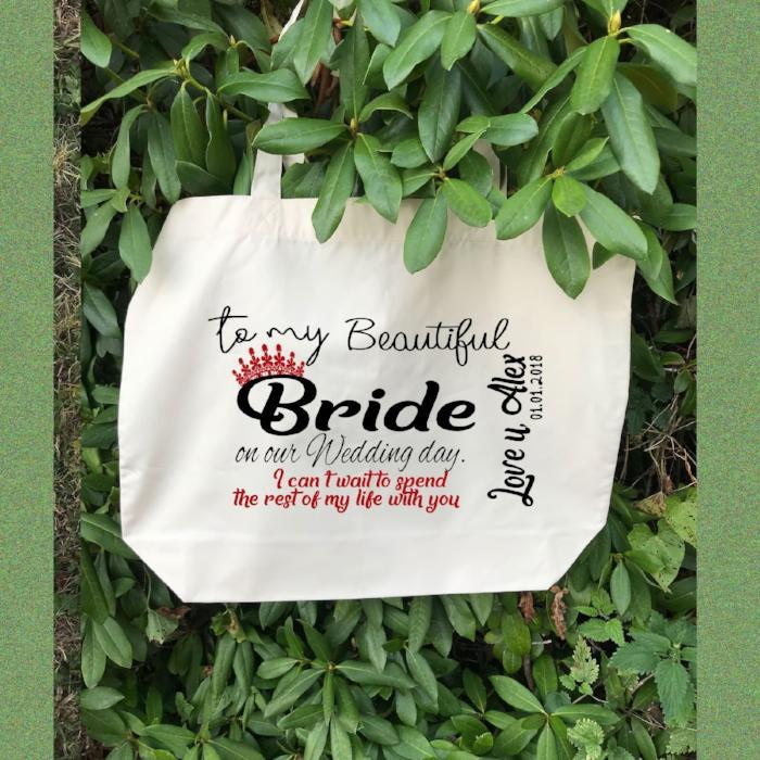 My Beautiful Bride" Wedding Personalized Tote Bag