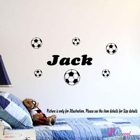 Football decals with Personalised name sticker