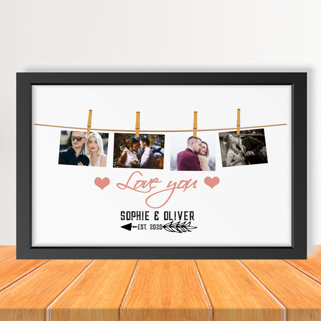 Couple Picture Frame with Customized Name & Year 
