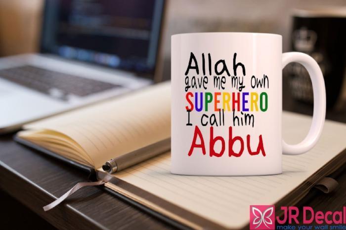 "Superhero, I call him Abbu" Islamic Dad Mug