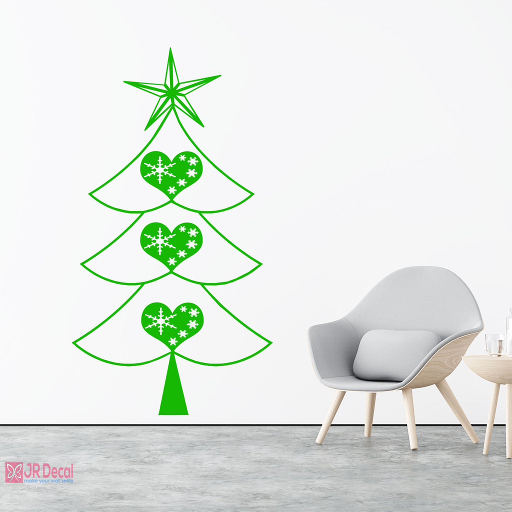 Heart shape Christmas tree wall sticker