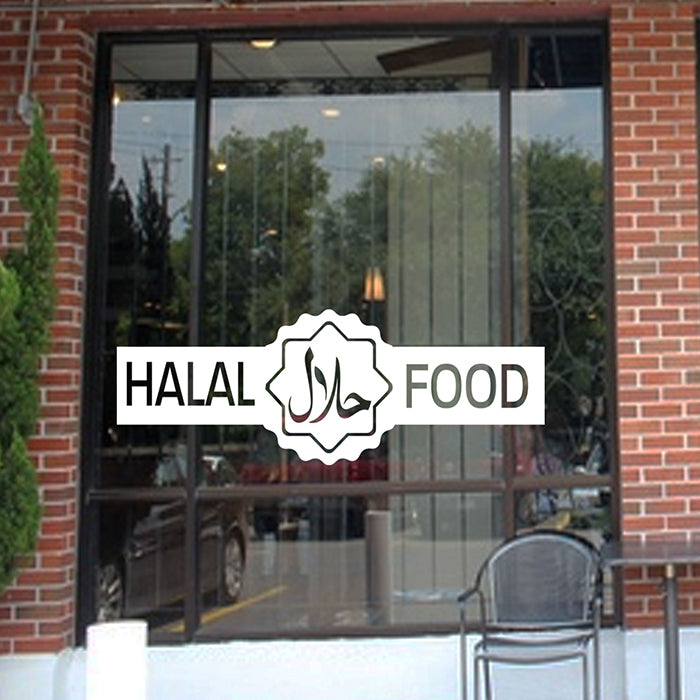 Halal Food printed Shop window sticker