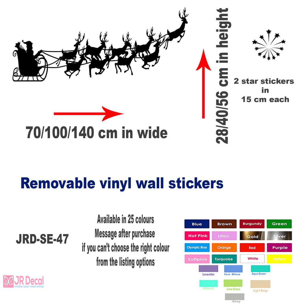 Santa Claus Sleigh wall Decals