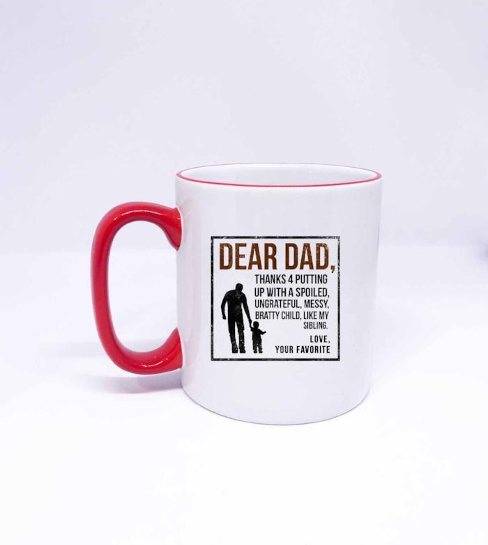 "Dear Dad, Thanks" Funny Mug for Dad