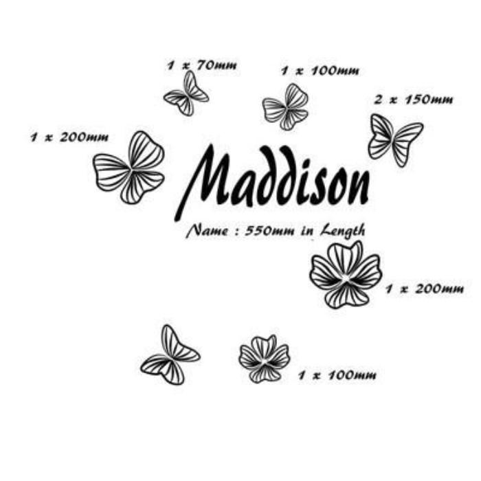 Butterfly for Wall Art with Personalised Name Sticker details