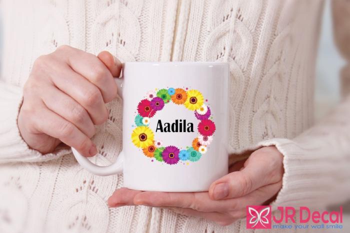 Flower Printed Girl name Personalized Coffee Mug