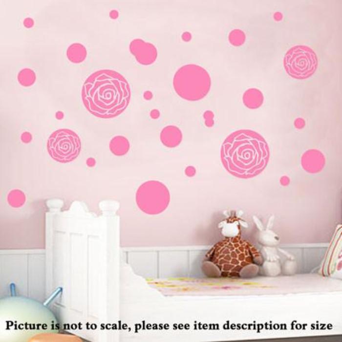 Polka Dot Wall Stickers Rose print