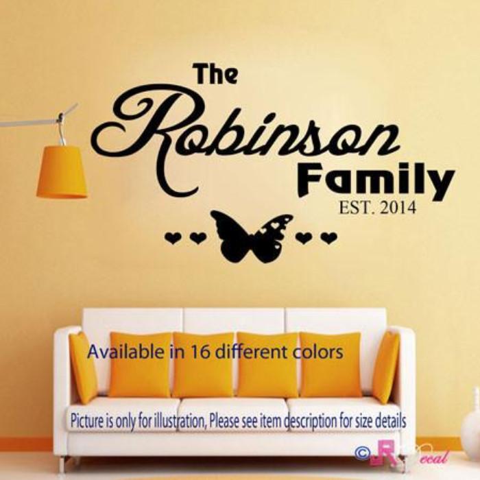 Family Name Personalised,  Family wall sticker quotes