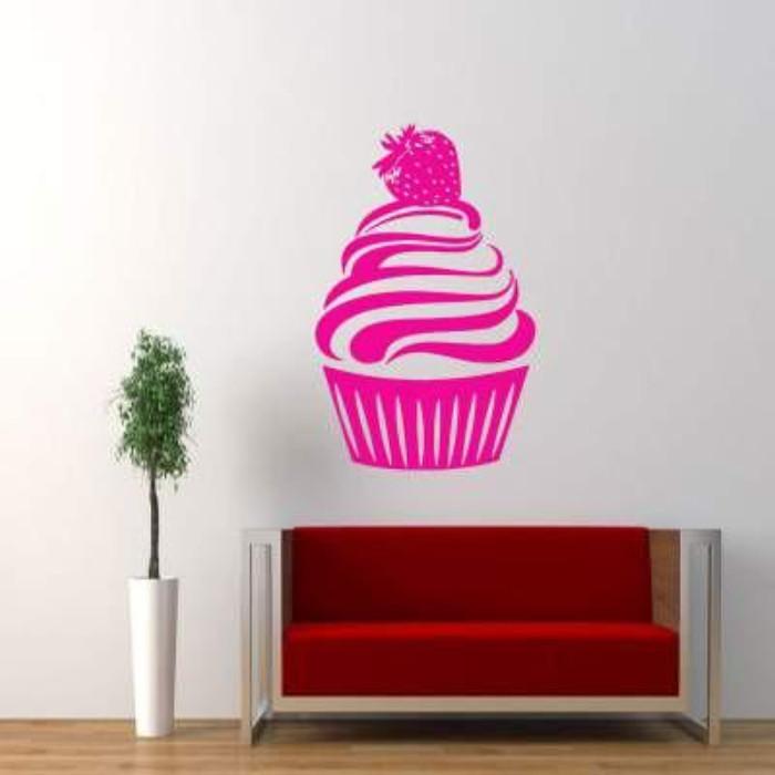 Large Strawberry Cupcake wall stickers
