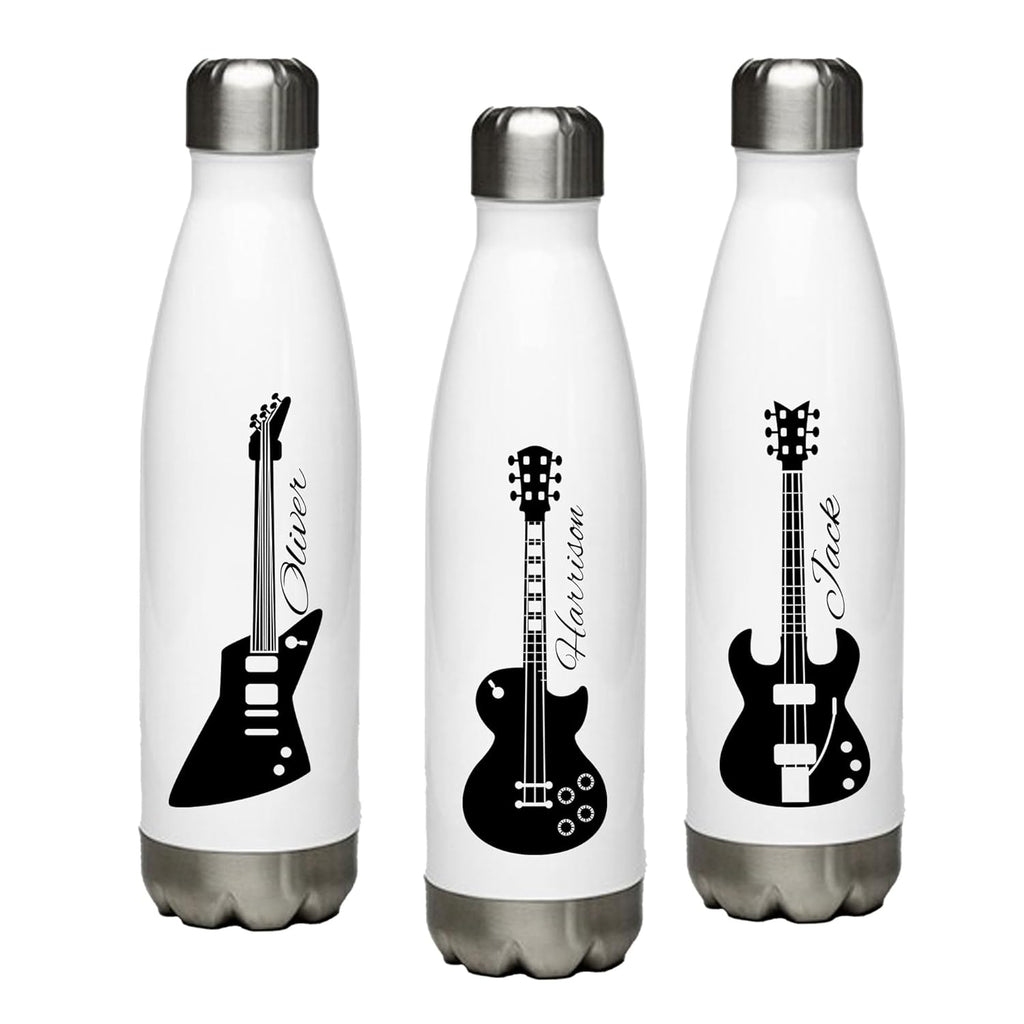 personalised water bottle Guitar print