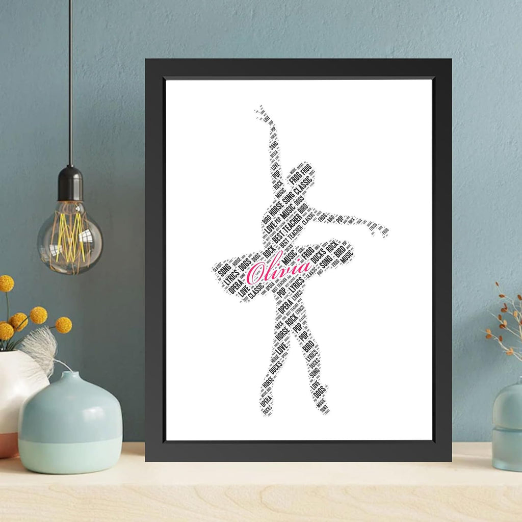 Personalized Ballet female dancer Word Art Print