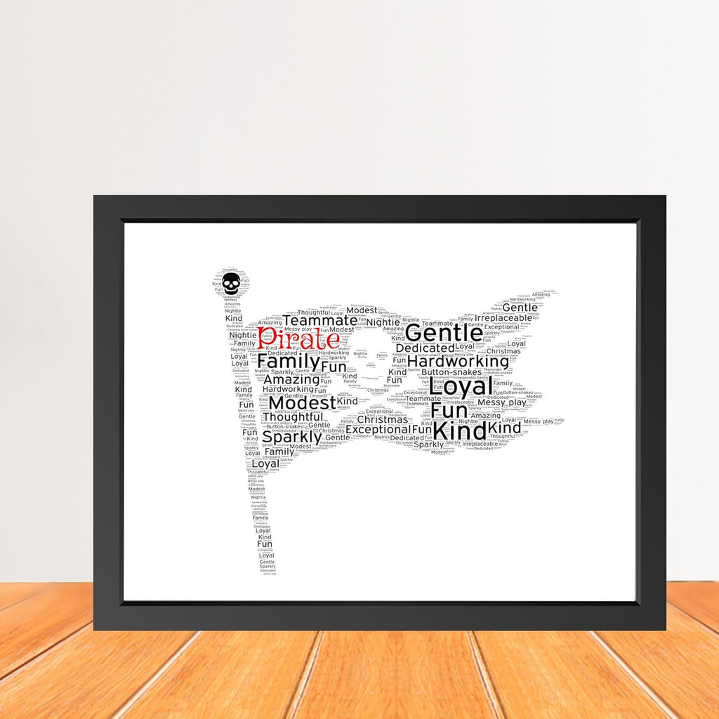 Personalized Pirate Flag Word Art Print