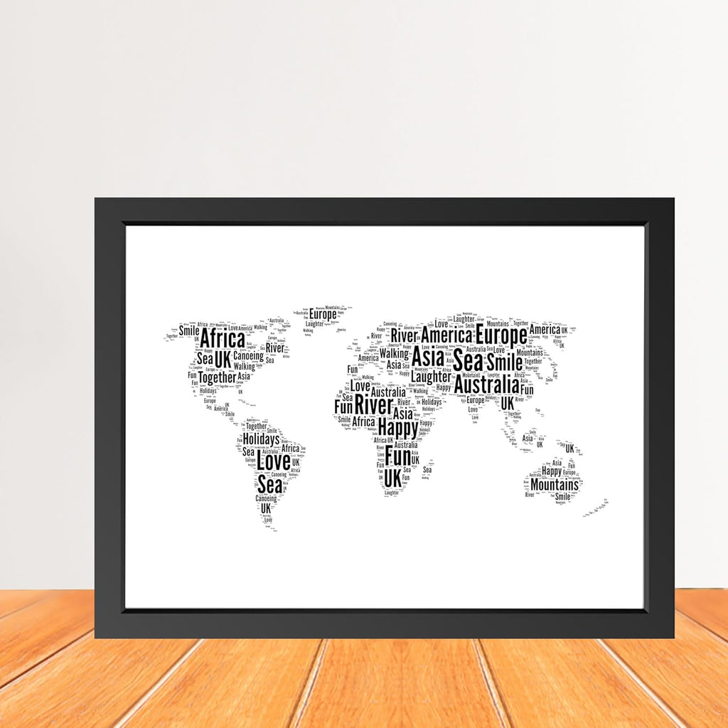 Personalized World Map Word Art Print