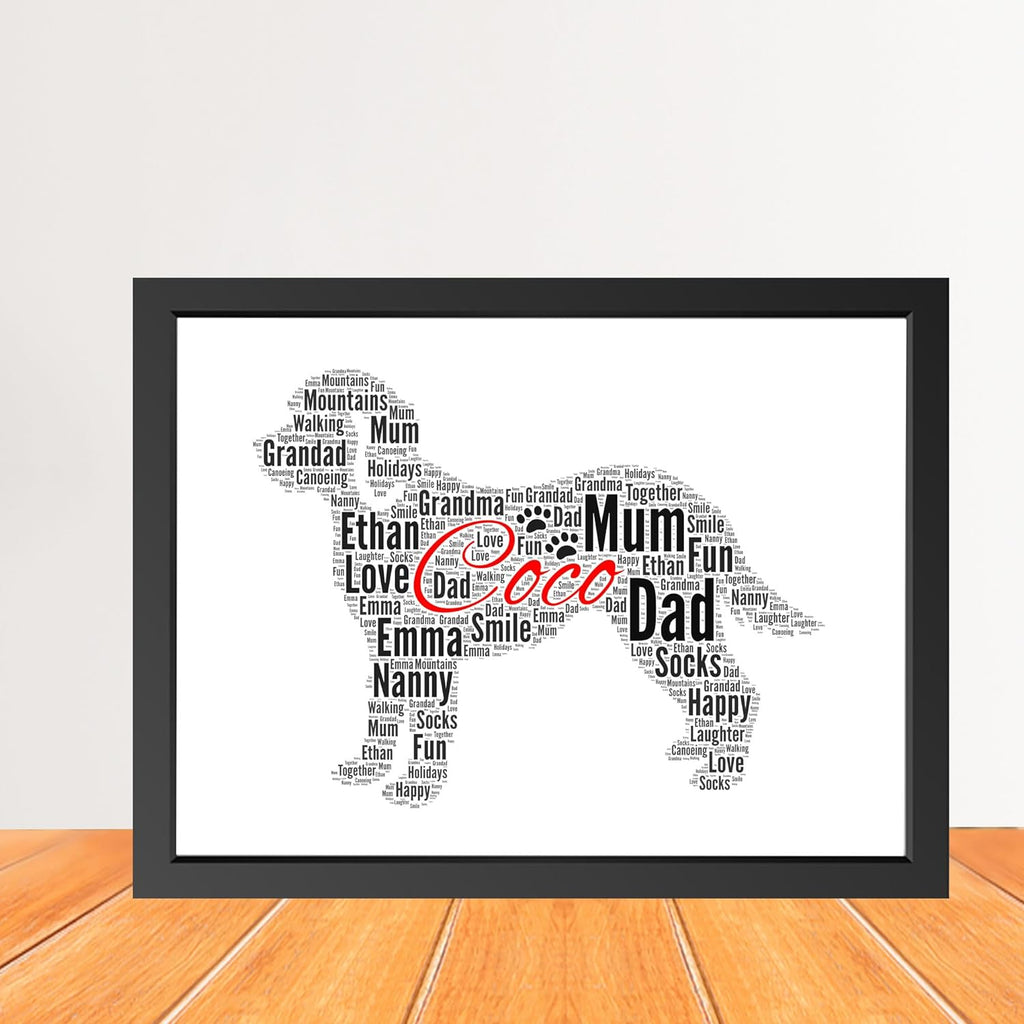Personalised Cavapoo Dog Print Word Art Print