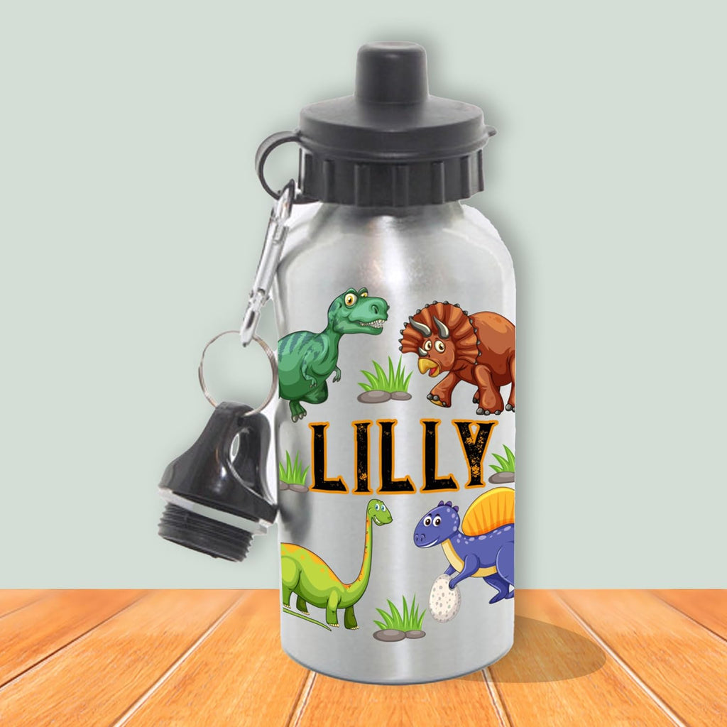 Personalised Dinosaur name Water bottle Kid School Sport Drink Leakproof