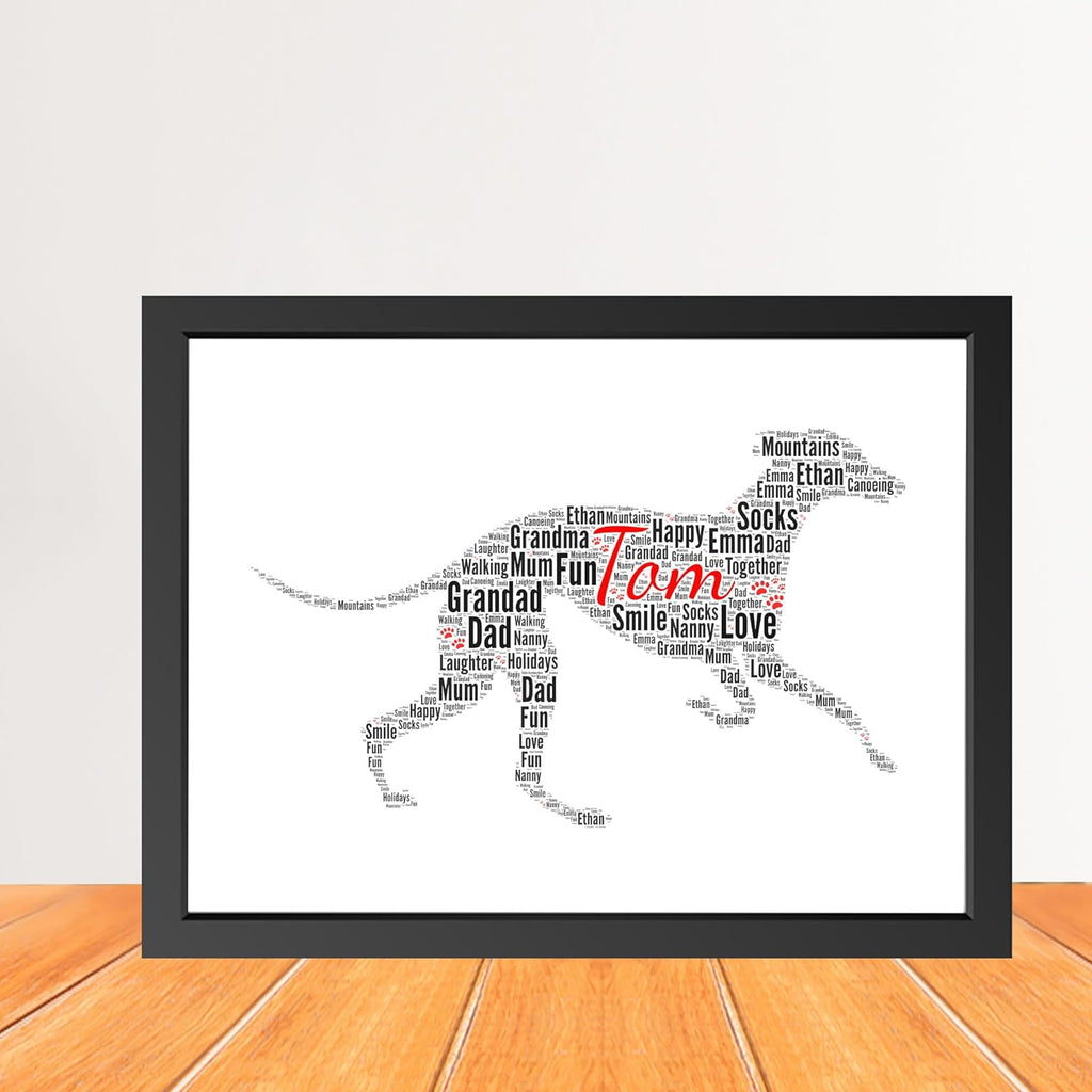 Personalised Greyhound Dog Print Word Art Print