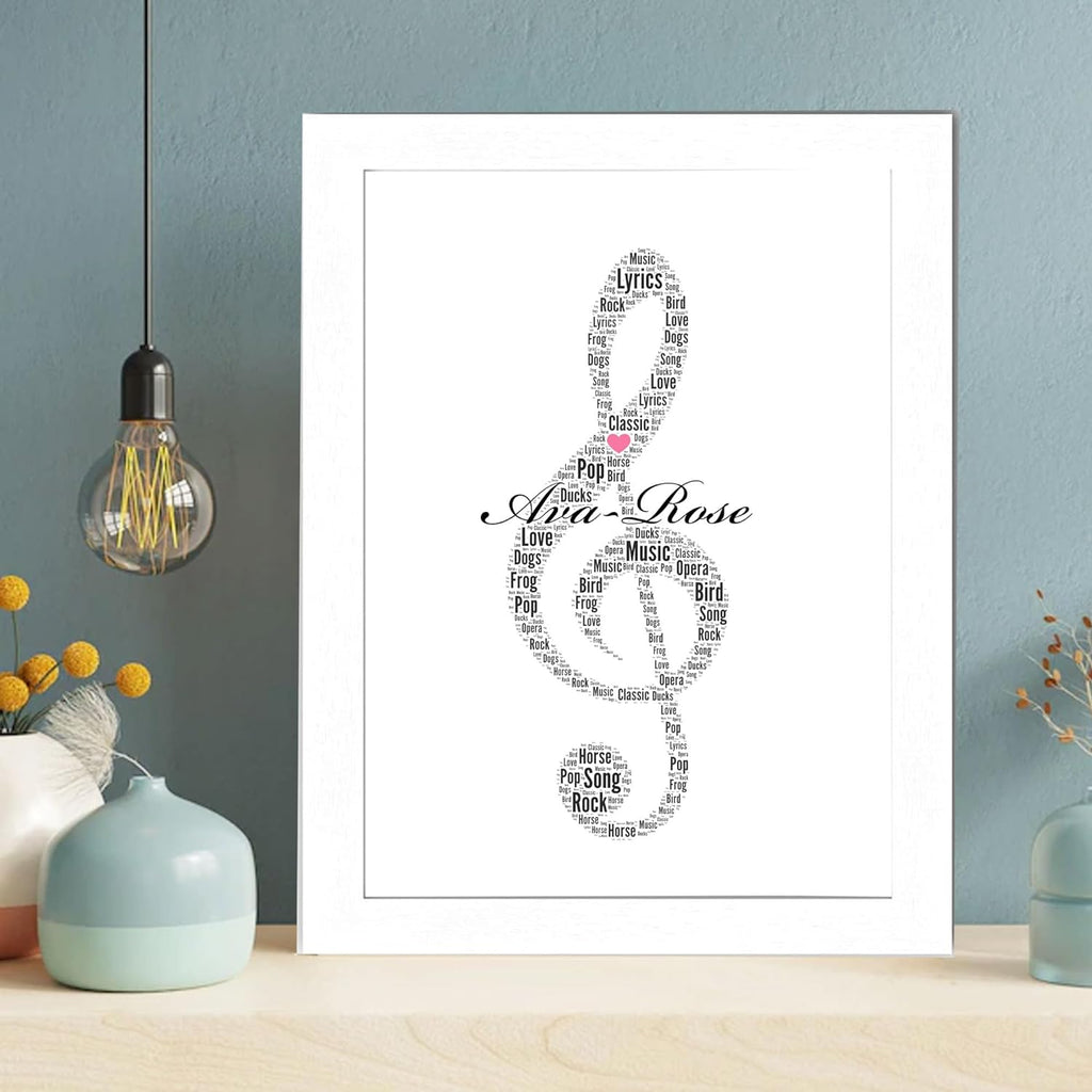 Personalized Treble Clef Word Art Print