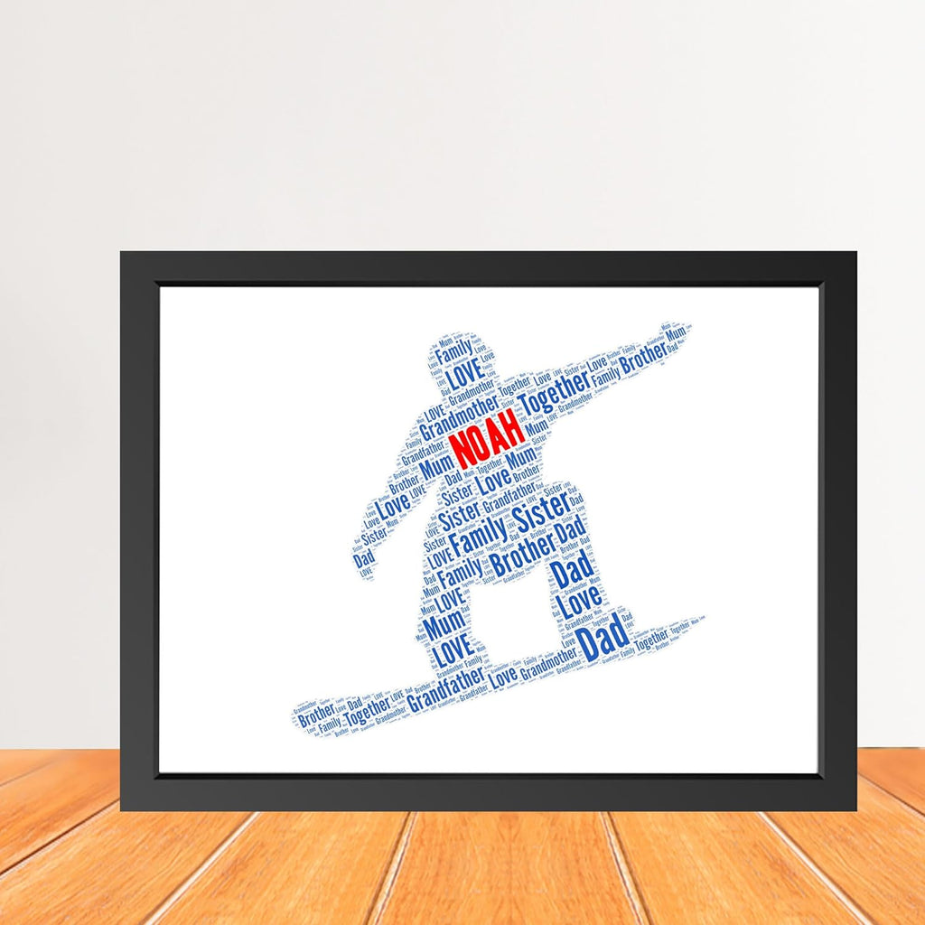 Personalized Snowboarder Word Art