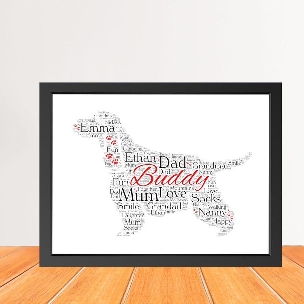 Personalised Cocker spaniel Dog Print Word Art Print