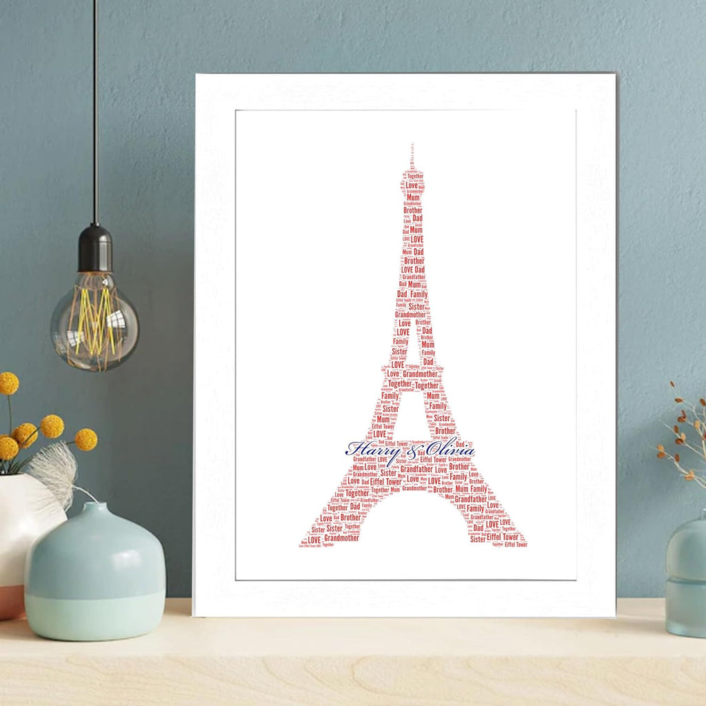 Personalized Eiffel Tower Word Art Print