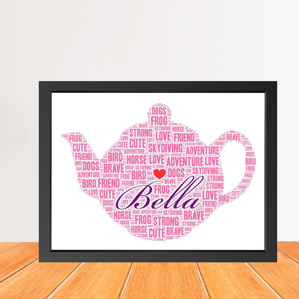 Personalised Teapot Word Art for Tea lovers
