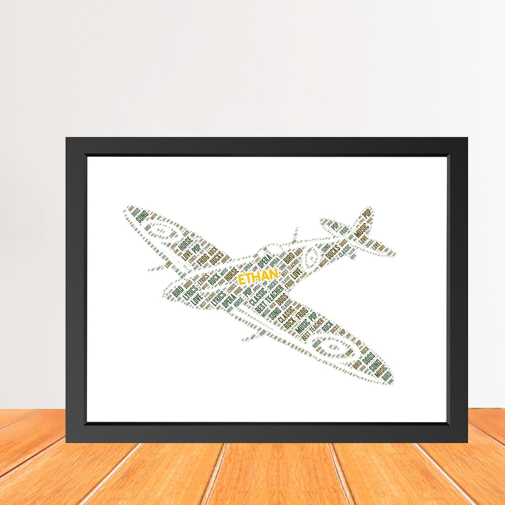 Personalized Spitfire Aircraft Word Art Print