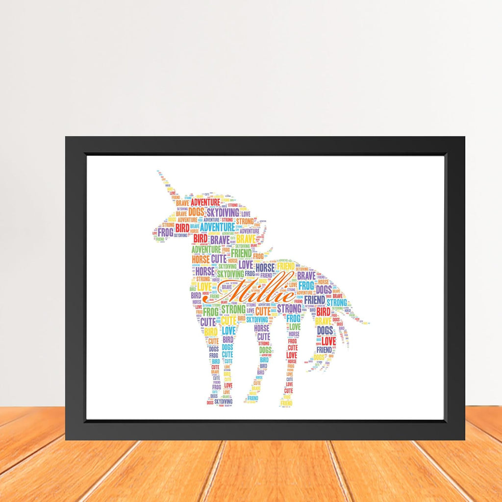 Personalized Unicorn Word Art Print