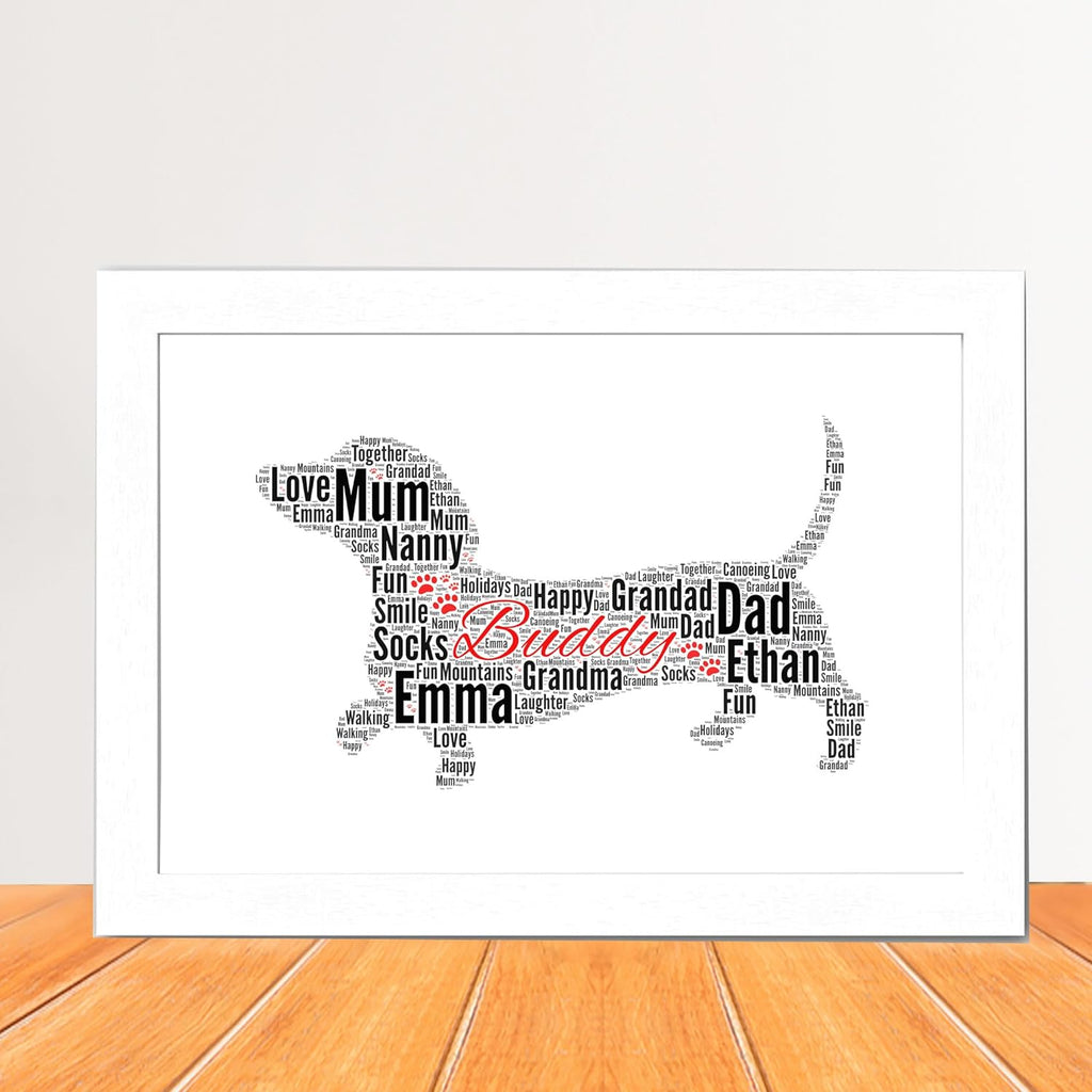 Personalised Dachshund Dog Print Word Art Print