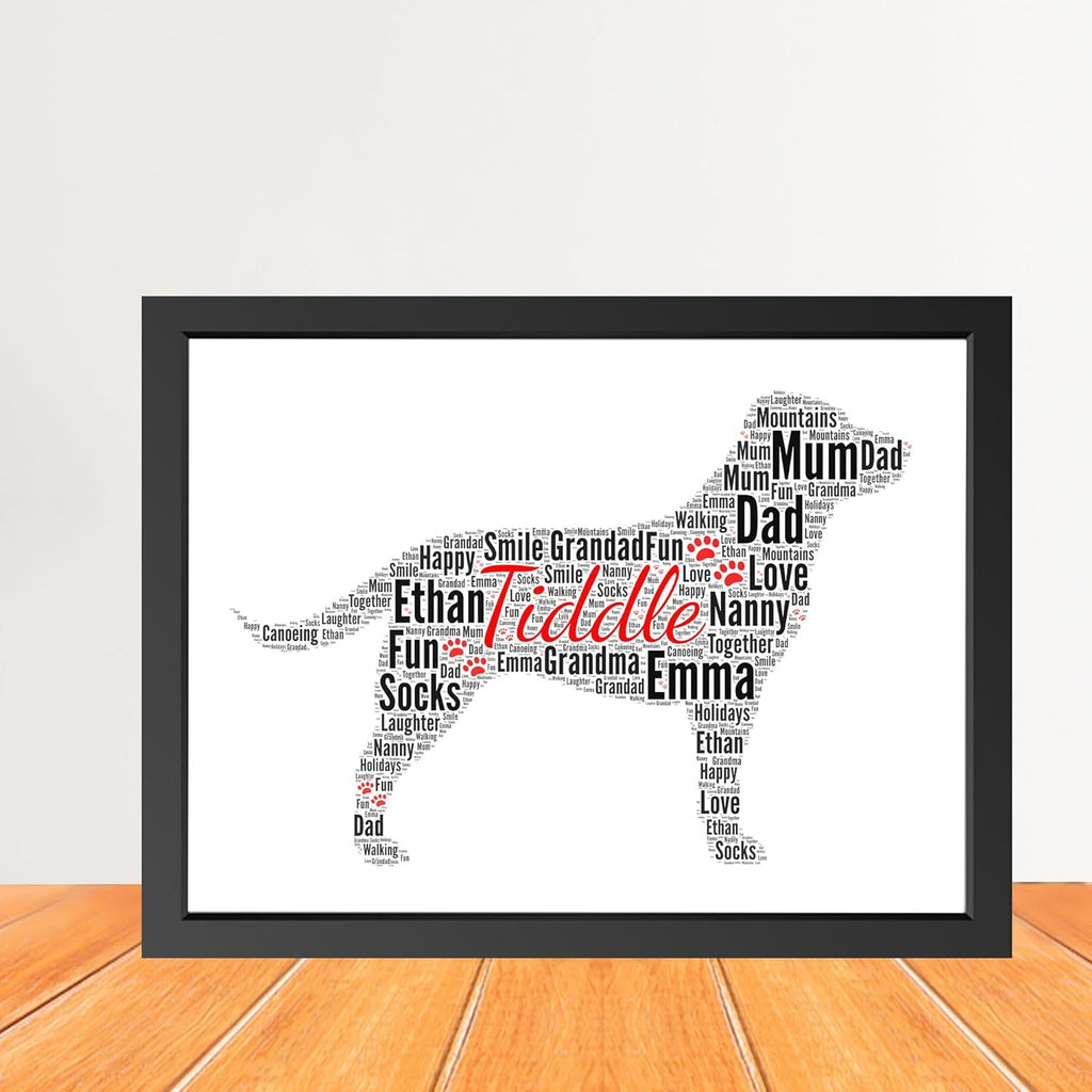Personalised Labrador Dog Print Word Art Print