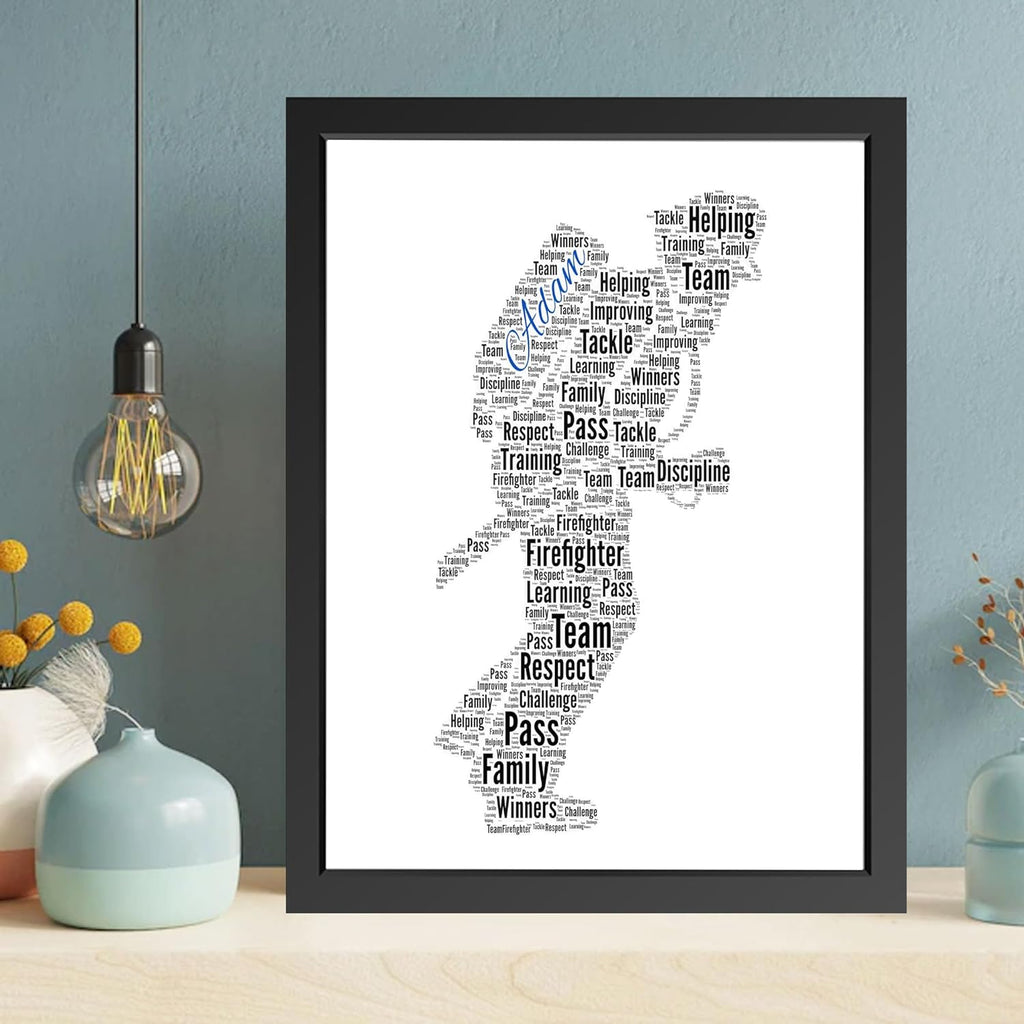 Personalised Firefighter Gift for him - Firefighter word art print Gifts