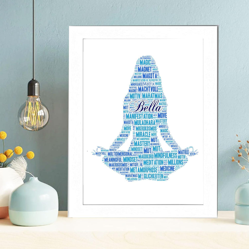 Personalised Yoga Word Art Framed Print