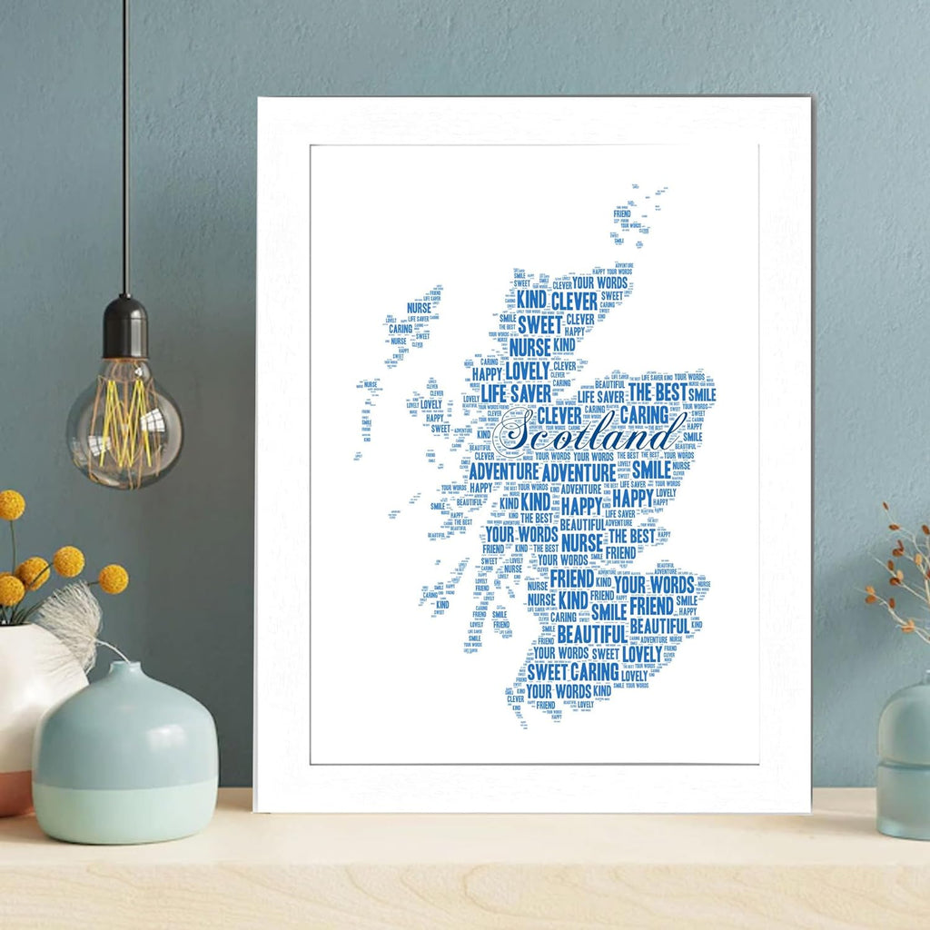 Personalized Scotland Map Word Art Print