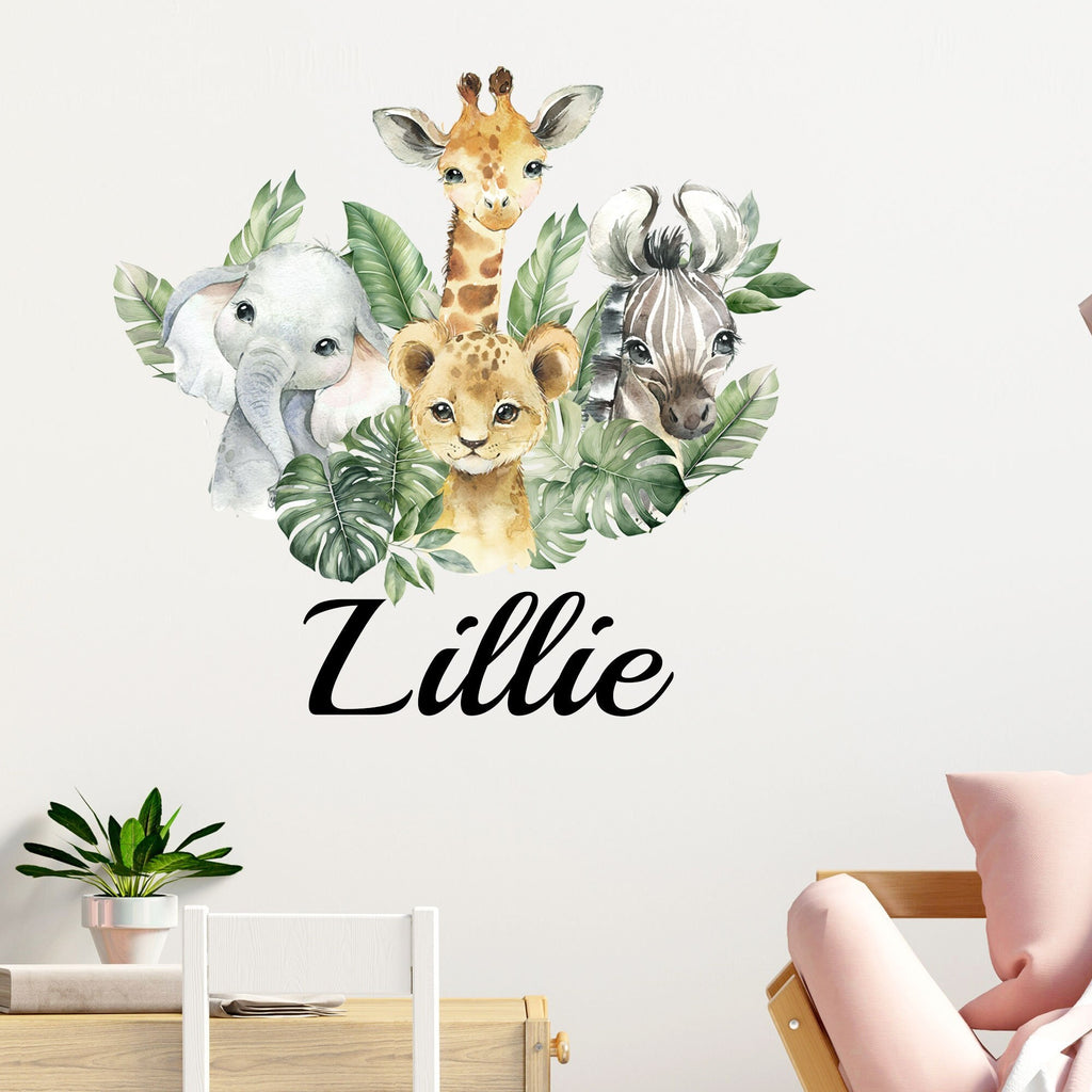Personalised Safari Jungle Theme Wall Stickers