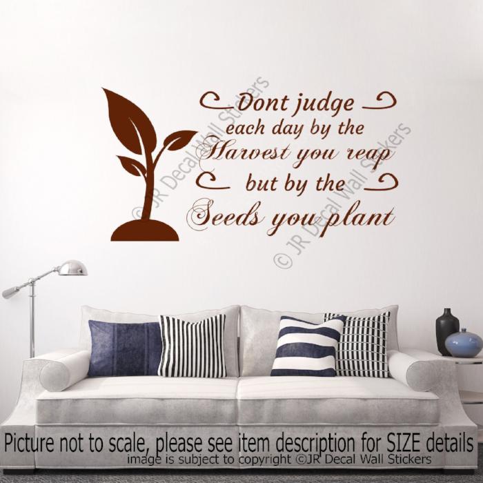"Don't judge each day" - Motivational stickers for walls Removable vinyl wall decals