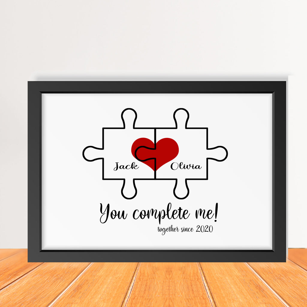 Personalised Jigsaw puzzle Heart print for Couple