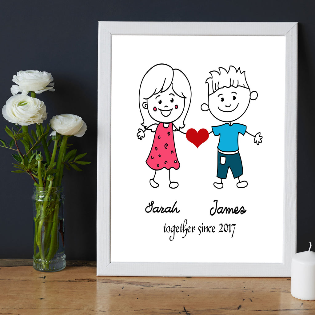 Personalised Couple illustration print