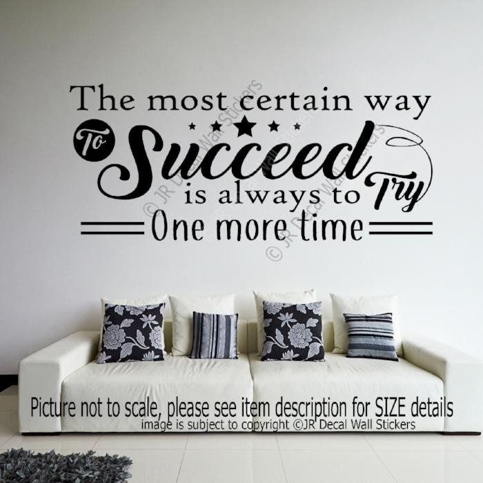 "Succeed is always to try one more time"- Thomas Edison Motivational quote wall art