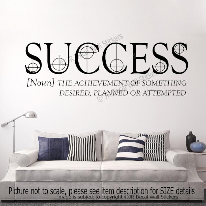 "Success The Achievement"- Inspirational quotes for walls Removable vinyl wall decals
